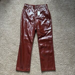 Abercrombie & Fitch 90s Faux Leather Pants Sz 30/10s Straight High Rise